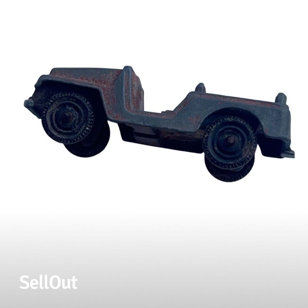 Vintage 1960s Tootsie Toys‎ Diecast Military Jeep Green Detailed